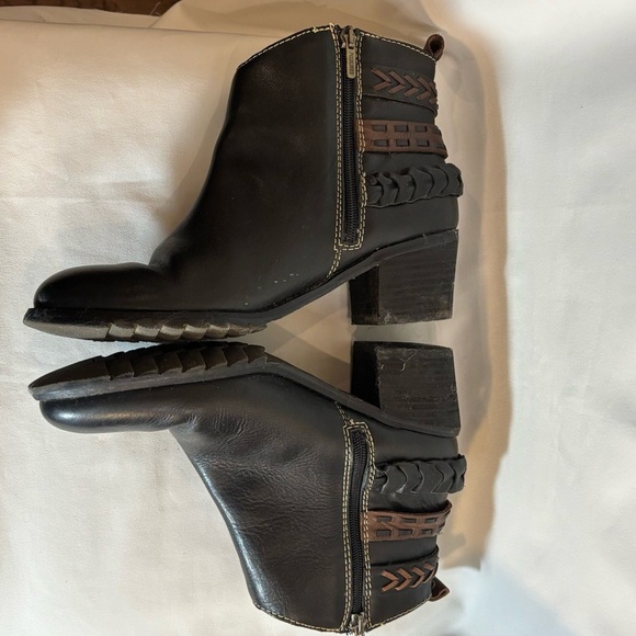 PIKOLINOS Sz 39 Leather Ankle Boots With Decorative Straps Stacked Heels Zipper - Picture 5 of 15